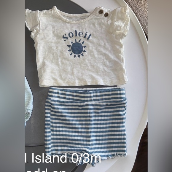 cloud island Other - Cloud Island Short Set - Blue and White, Soleil, Sun, Ruffles